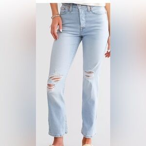 Levi’s Women’s High-Rise Wedgie Straight cropped jeans button fly size 26